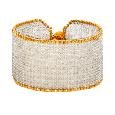 Brazalete Telar Dorado Grueso Liso Grsis Traslucido
